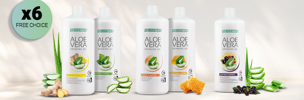 Aloe Vera Drinking Gel 6-pack (frit valg)