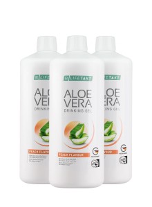 Aloe Vera Drinking  Gel pêche en pack de 3