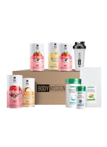 Body Mission Zestaw (3x shake, shake karmelowy, płatki)