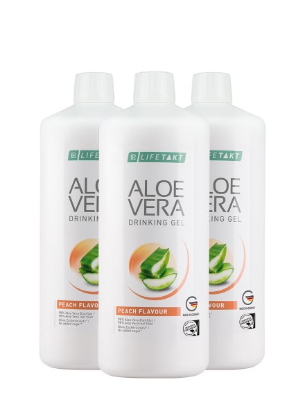 Αloe Vera Drinking Gel Peach Flavour Σετ 3τεμ. — εικόνα 1